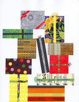 A Pile of Presents
Mixed Media on Paper
11" H x 8.5" W
2021