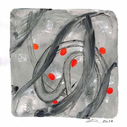 #74
Acrylic and Paper on Paper
7" H x 7" W (Matted to 9" x 9")
2014